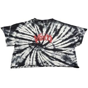 Svdden Death Voyd Dark Blue White Tie Dye Shirt Cropped Size Medium